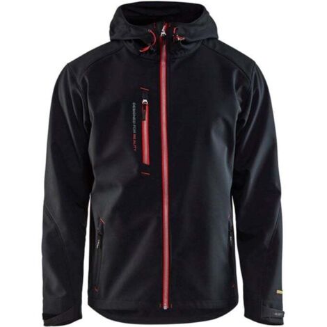 Giacca softshell con cappuccio Blaklader Nero / Rosso L