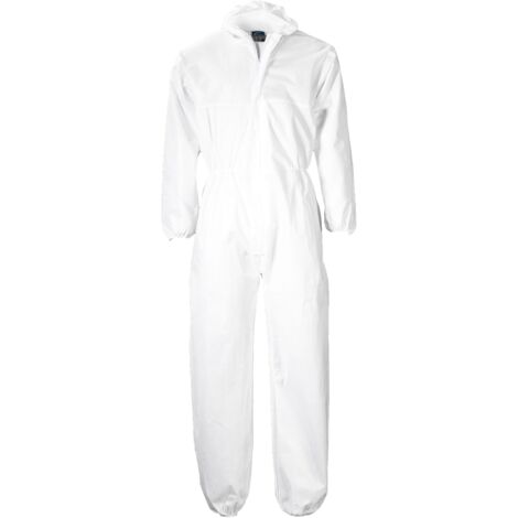 Portwest – Combinaison de protection jetable blanche – 100% polypropylène – Capuche et serrage élastique – Pour industrie et nettoyage - ST11WHR