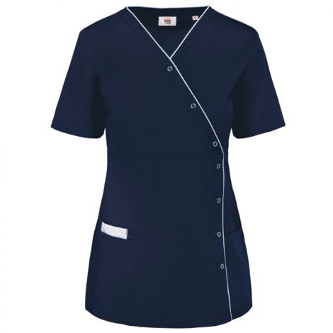 Blouse de service polycoton boutons pression FEMME WK. Designed To Work Bleu Marine L