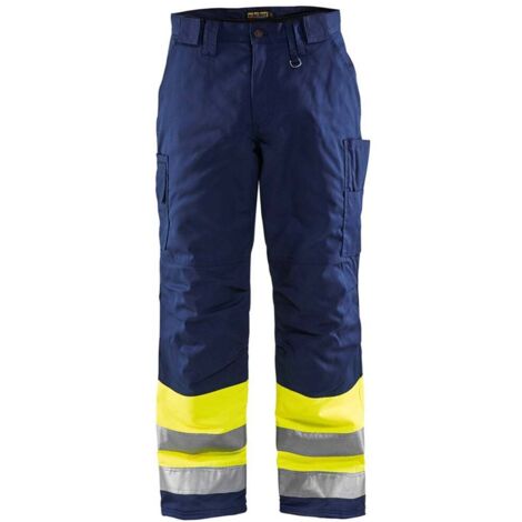 Pantalon de travail haute visibilité matelassé Blaklader Hiver Jaune / Marine 46. (1/5)