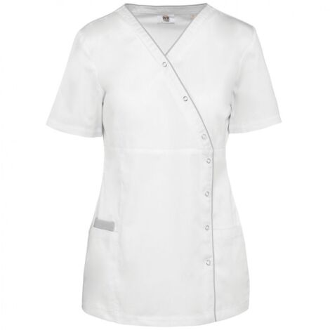 Blouse de service polycoton boutons pression FEMME WK. Designed To Work Blanc XS.