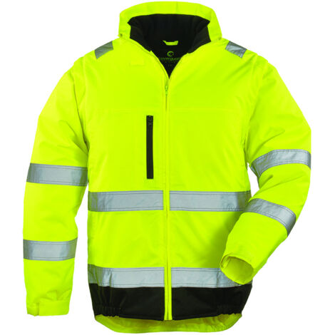 Blouson haute visibilité 2 en 1 manches amovibles Coverguard Hi-Way XTRA Jaune XXL
