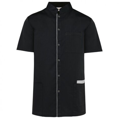 Blouse de cuisine polycoton boutons pression WK. Designed To Work Noir L.