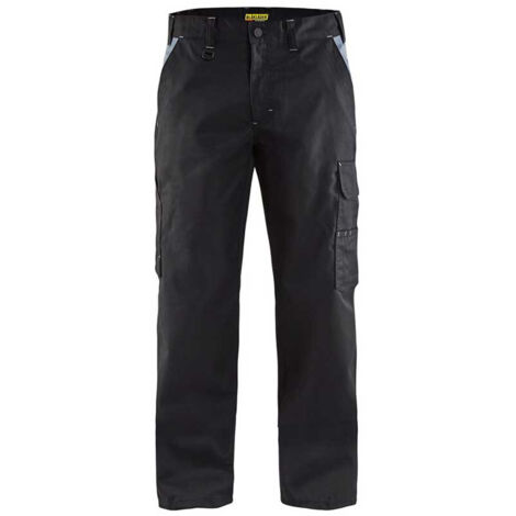 Pantalon de travail multipoches Blaklader industrie 100% coton Noir / Gris 44.