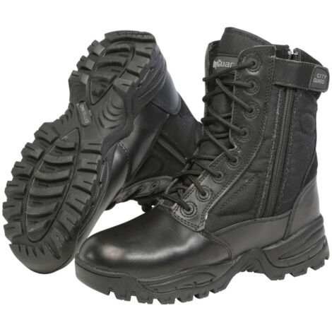 Anfibi neri da donna con tacco 6 cm e doppia zip Lora Ferres