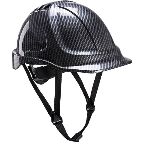 Portwest – Casque Endurance Carbon Look Gris – Harnais textile 6 points – Coque ABS – Norme EN 397 – Ventilation optimale