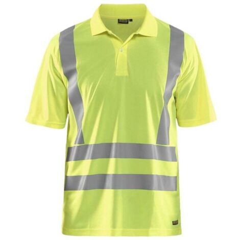 Polo anti-uv haute visibilité Blaklader Jaune Fluo XL.