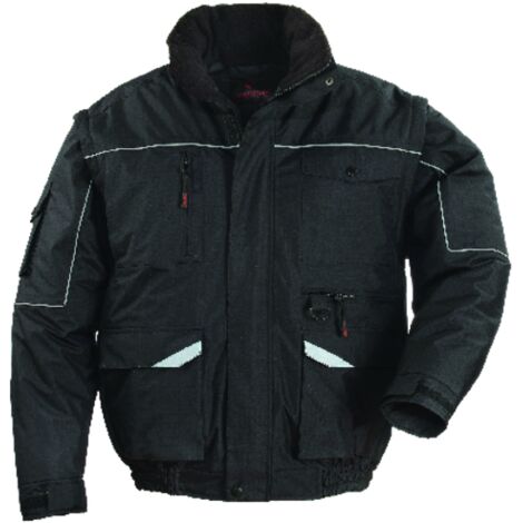 Blouson de travail 2en1 manches amovibles Coverguard Ripstop multipoches Noir S
