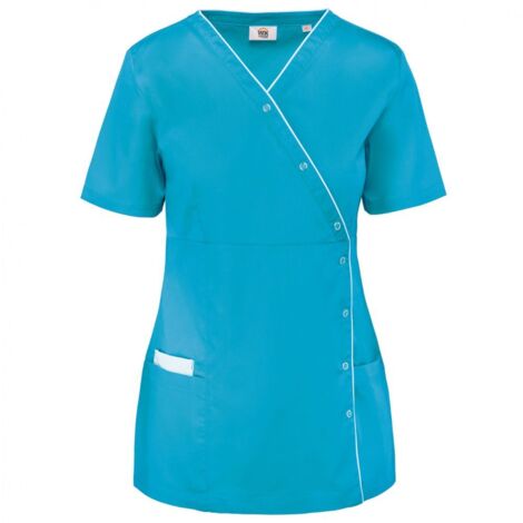 Blouse de service polycoton boutons pression FEMME WK. Designed To Work Bleu L. (1/3)