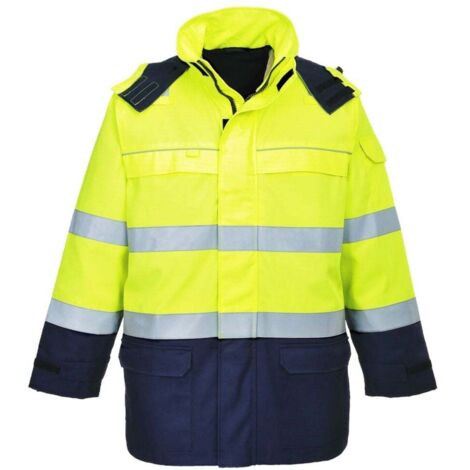 Veste arc électrique et haute visibilité Portwest bizflame multiriques Jaune / Marine M. (1/2)
