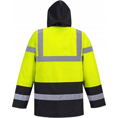 Parka Haute Visibilité Portwest Bicolore Traffic Jaune / Noir XXL.