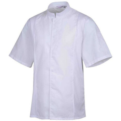 Veste de cuisine mixte col éponge manches courtes Robur Siaka Blanc XL. (1/2)