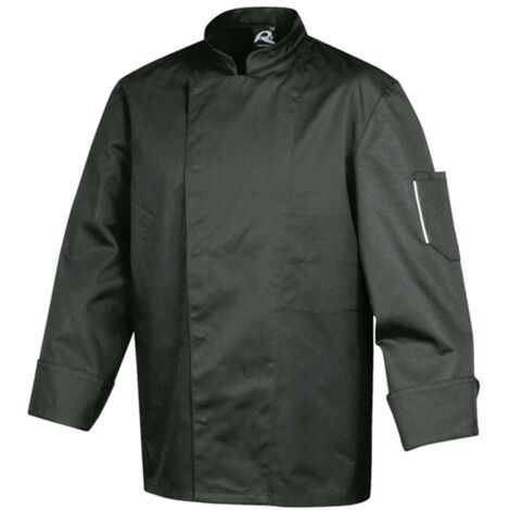 Veste de cuisine mixte manches longues Robur Nero Noir XXL