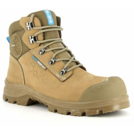 S 24 Bossi Industrie – Bottes de sécurité S3 SRC – Chaussures de travail pour milieux extérieurs – Pointure 44 – Beige – Protection optimale