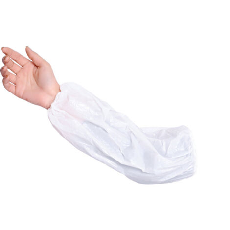Manchettes jetables en polyéthylène ACTIVE GEAR (Lot de 100) Blanc Unique (1/2)