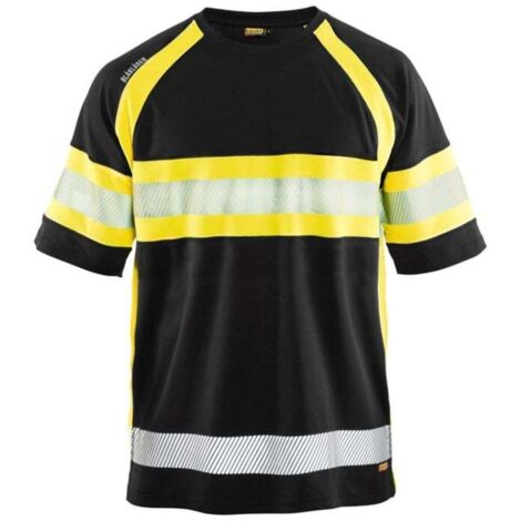 T-shirt haute visibilité Blaklader anti-UV et anti-odeurs Noir / Jaune XXL. (1/5)