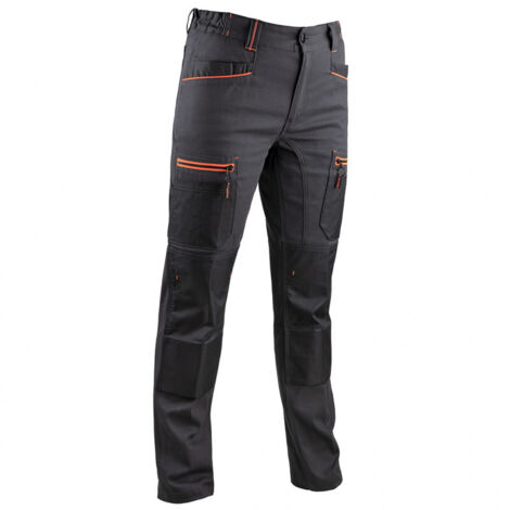 Pantalon de travail bicolore stretch pour femme LMA CHARLOTTE Gris Foncé / Noir 40 (1/4)