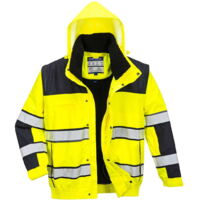Blouson Haute Visibilité 3en1 Portwest HiVis Jaune Fluo 3XL.