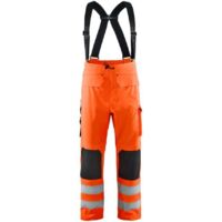 Pantaloni antipioggia con bretelle ad alta visibilità Blaklader Arancione L
