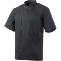 Veste de cuisine mixte manches courtes Robur Inox Noir XS.