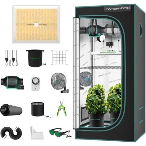 TS1000 LED-Wachstumslicht + 80 x 80 cm großes Pflanzenwachstumsset, Touchscreen-Lüfter mit passendem Thermostat Mars Hydro (1/5)