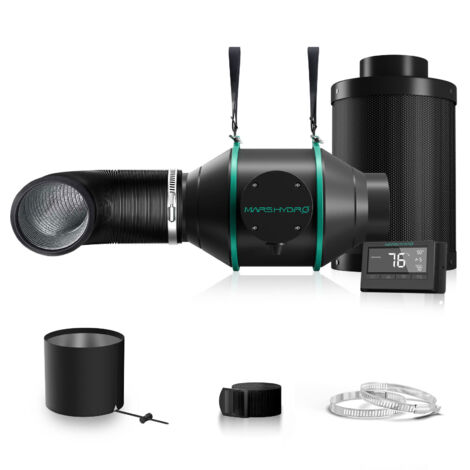 Combinaison de ventilateur de conduit en ligne de 4 pouces et de filtre à charbon avec contrôleur de thermostat Mars Hydro
