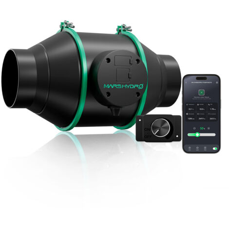 Ventilateur de conduit intelligent en ligne de 4 pouces pour kit de tente de culture de ventilation Mars Hydro