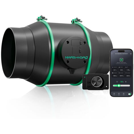 Ventilateur de conduit intelligent en ligne de 6 pouces pour kit de tente de culture de ventilation Mars Hydro