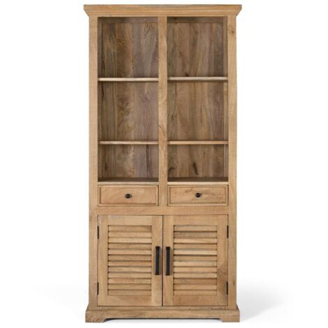 Biblioth que En Bois De Manguier Naturel Sculpt La Main biblioth-que-en-bois-de-manguier-naturel-sculpt-la-main