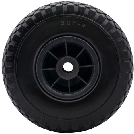 Wiltec Roue Complète 3.00-4 Pour Diable – 255 X 255 X 85 Mm – Avec Chambre à Air Et Jante – Valve Coudée TR87 – Capacité De Charge Max. 90 Kg