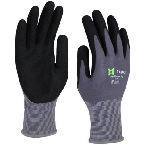 Gants de travail - Radix - GripMaster Pro - Nitrile mousse noir/gris - Taille M9 / M (1/5)