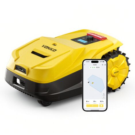 VONKO M200 Robot Tondeuse sans Fil Périphérique, RTK+AI Vision, Cartographie Automatique, Surface 800m², Max 1500m², Pente 45%, Évitement Intelligent D'obstacles, Contrôle Par Application (1/5)