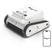 EVERCROSS BOT U8 Robot Piscine Sans Fil avec APP, Nettoyage du Fond, des Parois, de la Ligne d' Eau, 120Min, 200mÂČ d'AutonomieïŒBlancïŒ