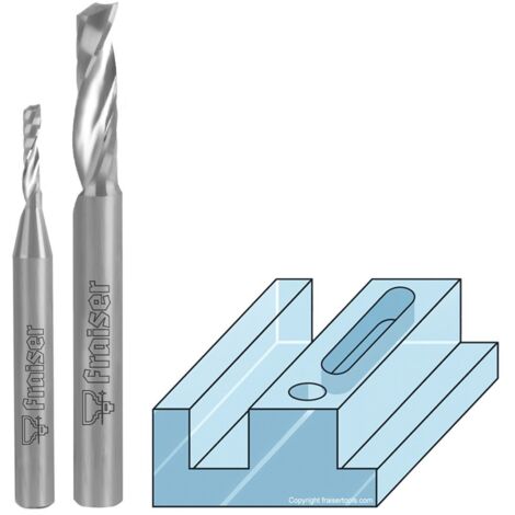Fraise plastique et pvc à spirale queue 3mm D=2 I=6 S=3 POLY PLA - Fraiser