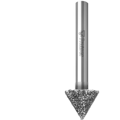 Fraise à rainurer en V diamantée électrodéposée D=6 A=60° I=5,2 DE209 - Fraiser (1/3)