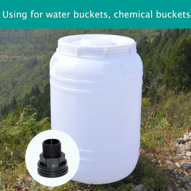 Suswillhit, kit di deviazione per barilotto dell'acqua in PVC con raccordo per paratia, tubo flessibile adattatore e nastro di tenuta per serbatoi d'acqua, acquari, vasche, piscine, barili da giardino