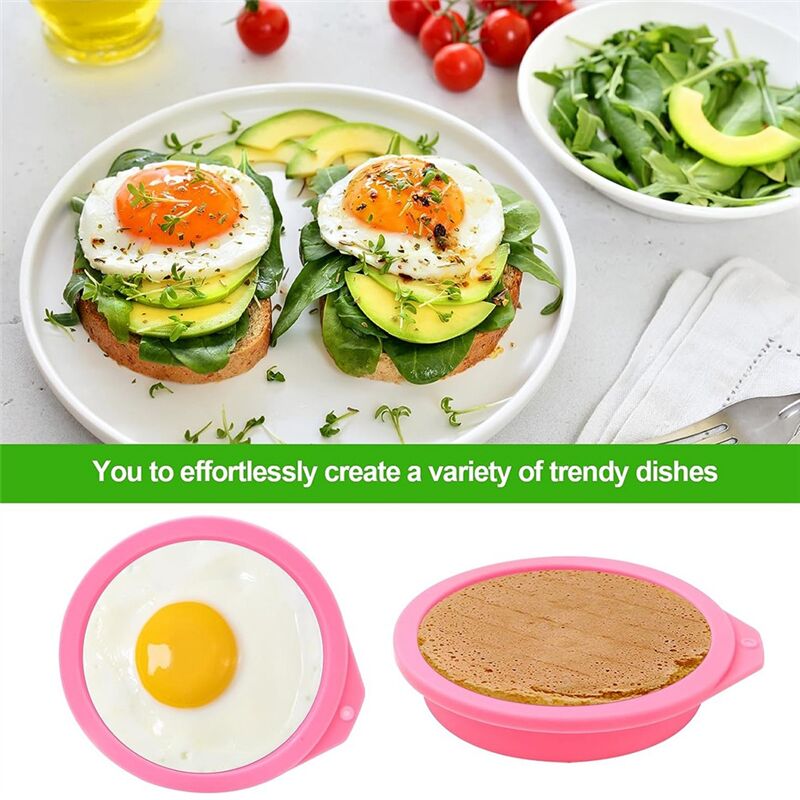 4 Stampi In Silicone Per Uova Per Friggitrice Ad Aria – Diametro 10,2 Cm, Antiaderenti, Senza BPA, Per Muffin, Toast E Torte Salate
