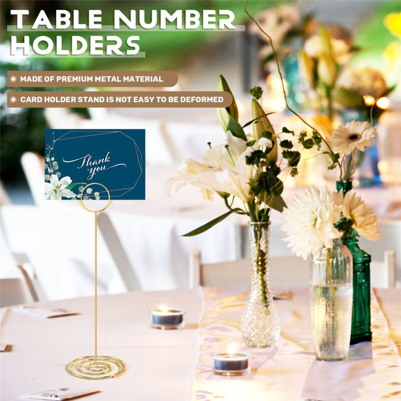 2 Portafoto Da Tavolo Con Clip Per Foto, Biglietti, Numeri Tavolo - Per Matrimoni, Compleanni, Eventi