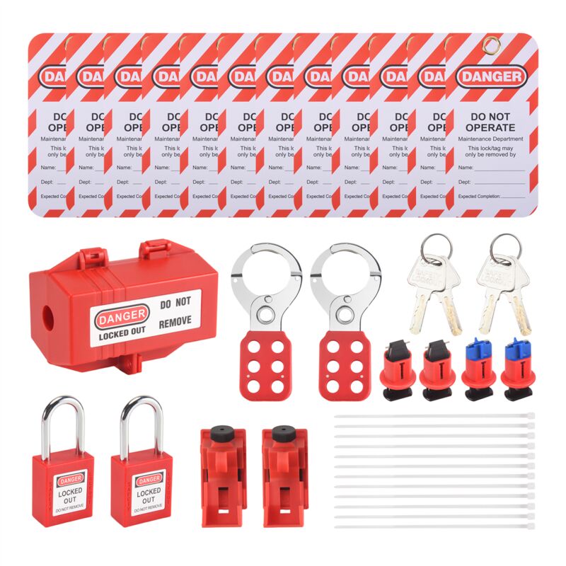 Confezione Da 10 Tag Di Blocco Tagout In PVC, Etichette Di Sicurezza "Pericolo Non Azionare" Fronte/Retro, Per Isolamento Apparecchiature Industriali, Chimiche, Elettriche - 2