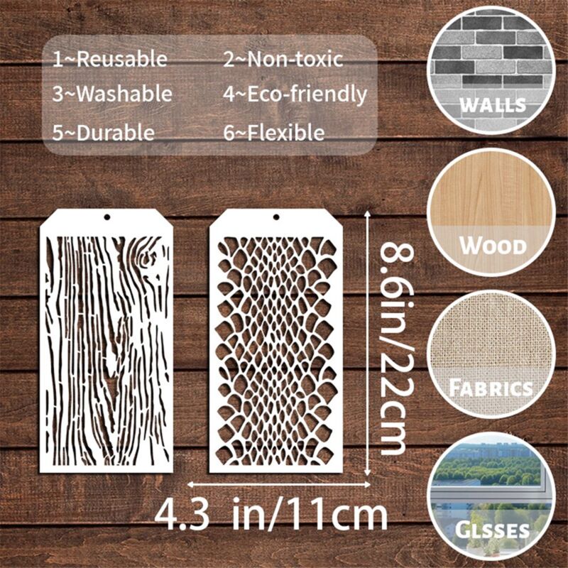 Oiieco - Set 9 Modelli Riutilizzabili Per Decorazioni Fai Da Te Stencil Piante