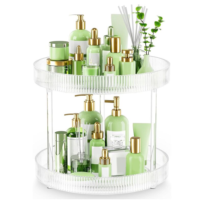 Vassoio Rotondo Moderno Girevole, Vassoio Portaoggetti Girevole Per Cosmetici Vassoio Portaoggetti Girevole A 360° Organizzatore Di Profumi Per Trucco - 6