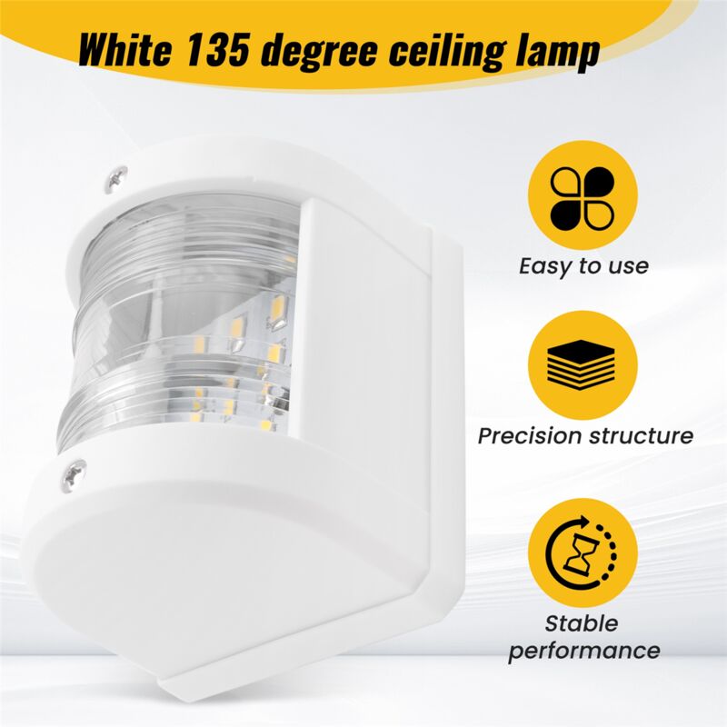 Luce Di Poppa LED Per Barche 12V - Impermeabile IP66, 42.5LM, 135 Gradi, Bianca - Foto 2