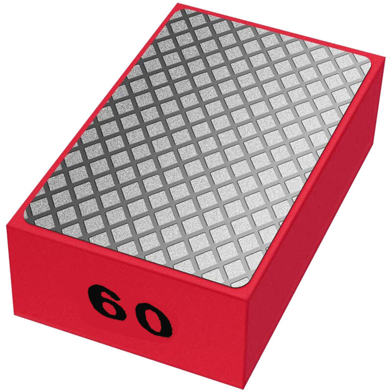 1 Blocco Abrasivo Diamantato un Mano con Supporto nel Schiuma, Manuale per Levigatura, Lucidatura, Piastrelle di Marmo, Ceramica (60