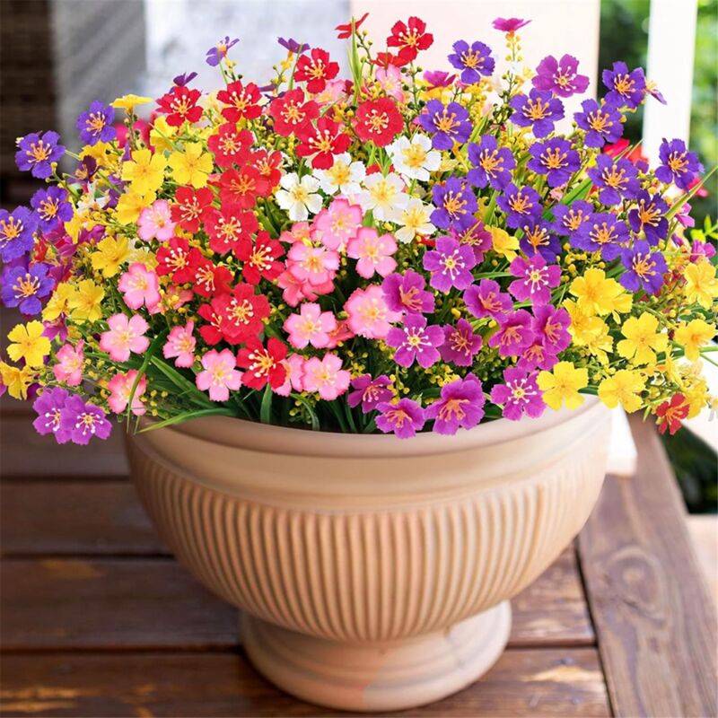 6 Mazzi Di Margherite Artificiali In Seta, 6 Colori Diversi, Fiori Finti Per Esterni Resistenti Ai Raggi UV, Decorazioni Per Casa, Giardino, Matrimoni