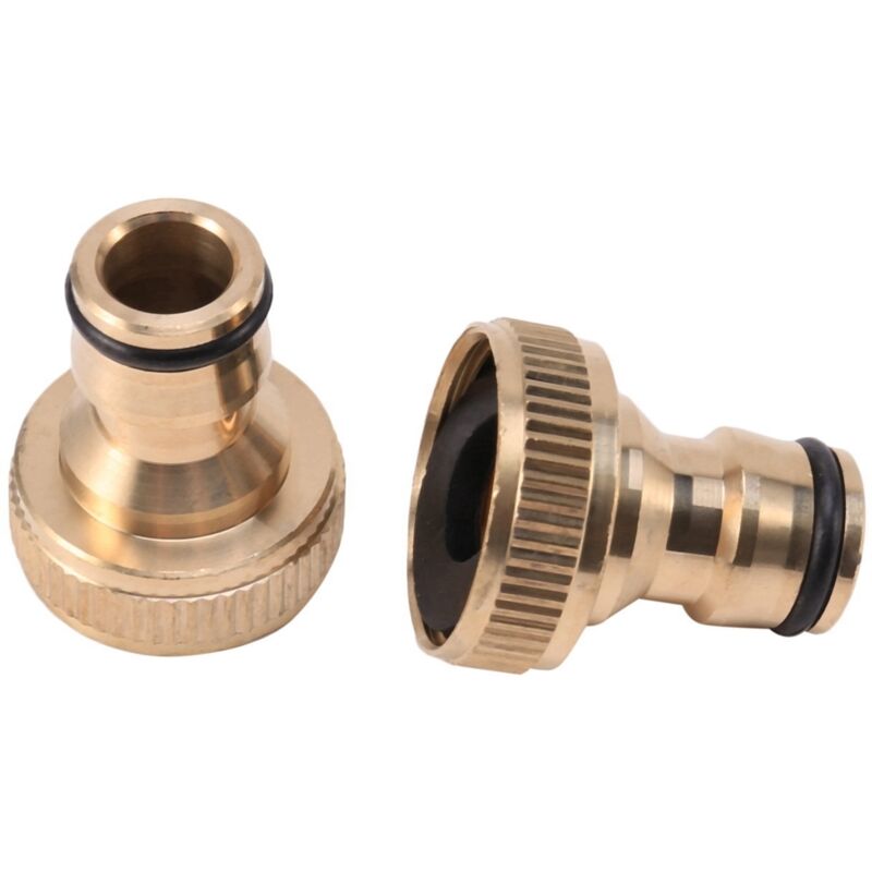 REGNHLIF Set 3 Connettori Per Tubo Da Giardino In Ottone | Raccordi Da 1,27 Cm Con Morsetti In Acciaio Inox - 2
