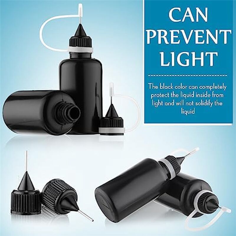 Bottiglia di Applicatore di Precisione 5ml Flaconi con Ago Punta Vuota in Plastica Spremere Portatile per Fai Da Te Colla Inchiostro Oliatore Quilling Artigianato Pittura Acrilica 4 Pezzi