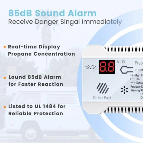 Rilevatore Di Gas Propano 12V - Allarme 85DB Per Auto E Casa Con Sensore Digitale - Foto 7