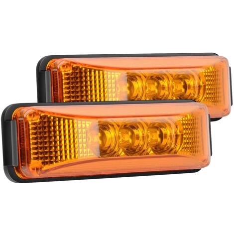 2 Luci Laterali LED Per Rimorchio E Camion – Multicolore (Bianco, Arancione, Rosso), 12-24V, Impermeabili IP66/68, Dimensioni 128 Mm - 5