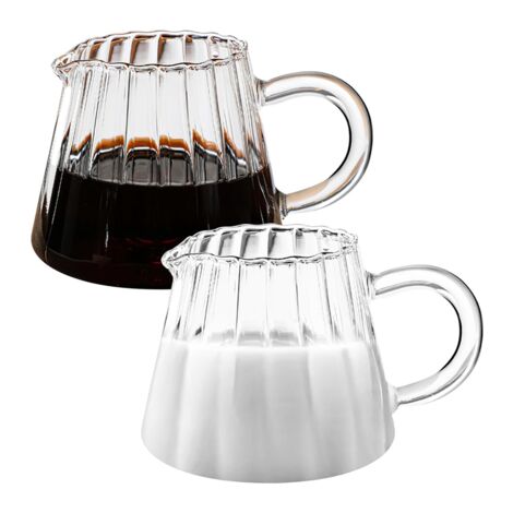Brocca In Vetro da 2 Pezzi, per Lattiera A Forma di , il Tè Vetro, La al Caffè, Schiuma Latte
