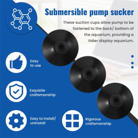 Ventose Per Acquario 27 Mm Nere - 10 Pezzi In Gomma Per Fissare Pompe E Accessori Al Vetro - Foto 5